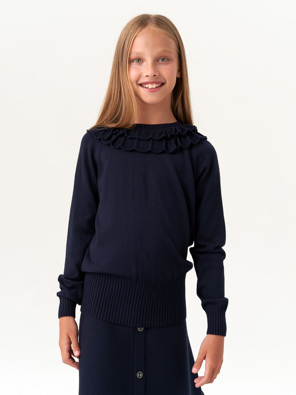 Джемпер школьный для девочки AT997  синий