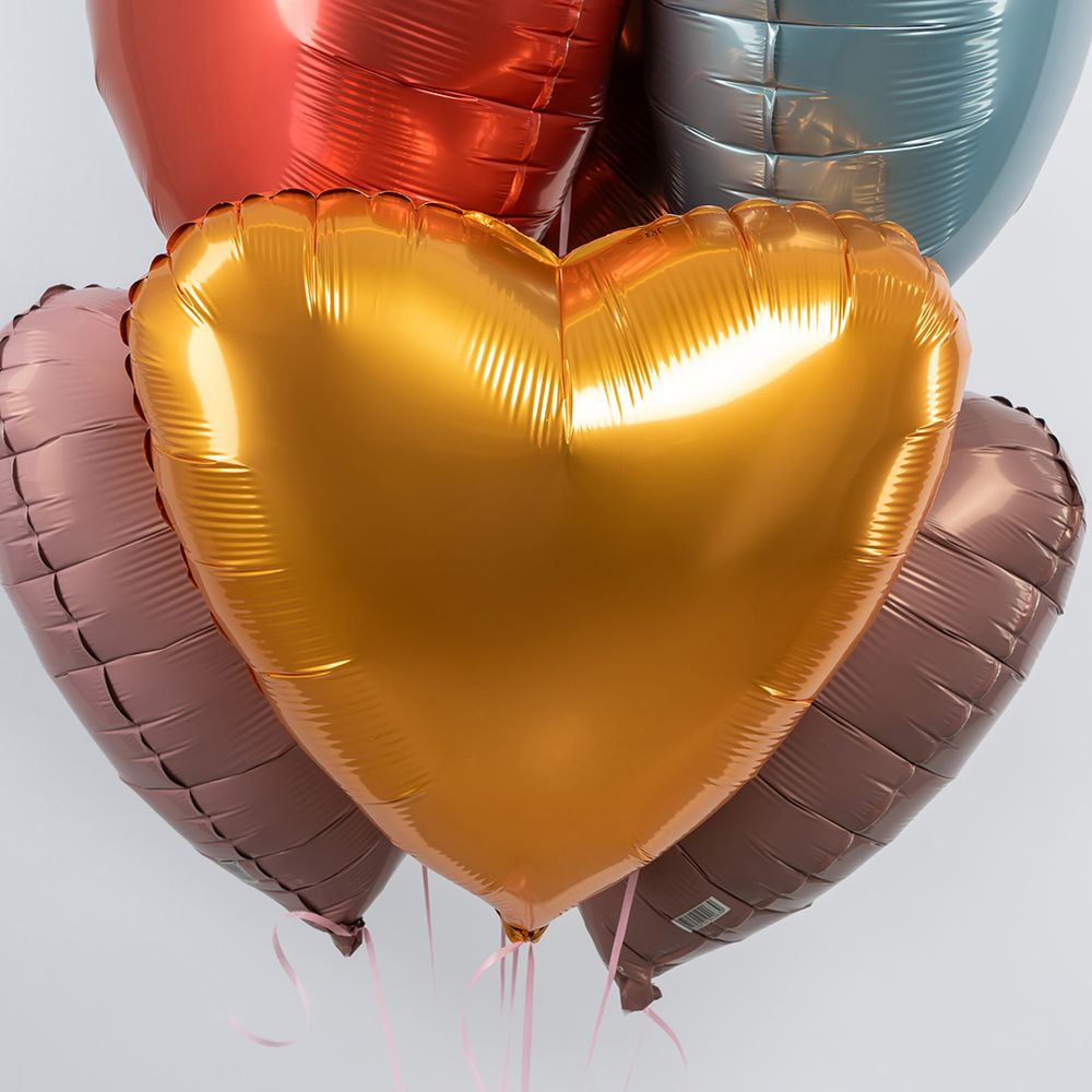 Шар (19''/48 см) Сердце, Янтарь, Бохо, 1 шт.