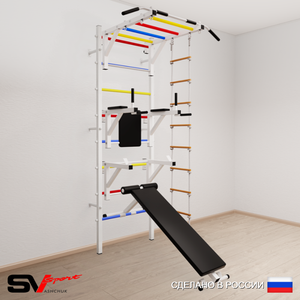Шведская стенка Sv Sport 562 (Турник рукоход/Брусья/Стойка/Скамья/Лестница)