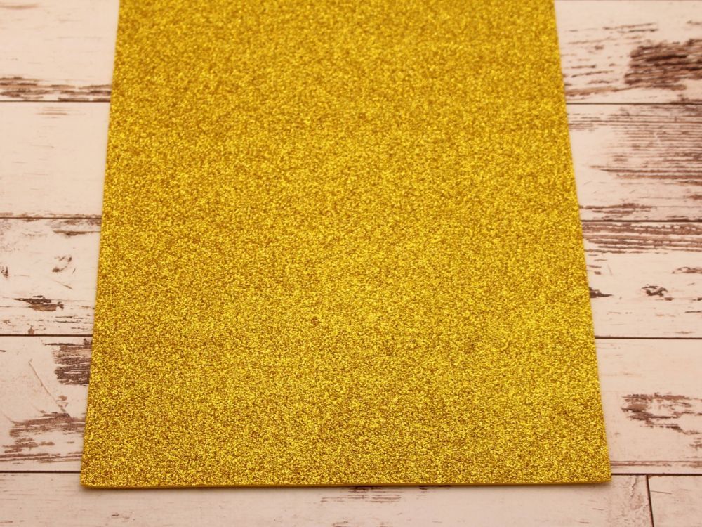`Фоамиран &quot;глиттерный&quot; Китай, толщина 2 мм, размер 20x30 см, цвет № Ф003 желтый