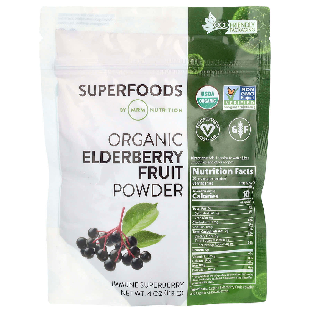 MRM Nutrition, плоды органической бузины в порошке, 113 г (4 унции)