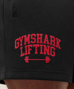 Шорты GYMSHARK Lifting Barbell 5" Mesh Shorts Black/Red