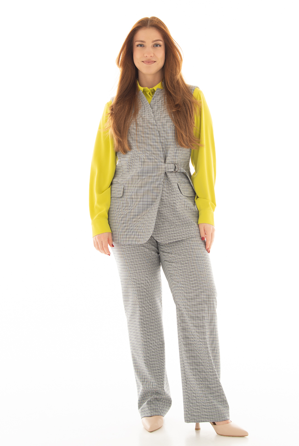 Жилет женский 4409зп, клетка #406Ко064409зп