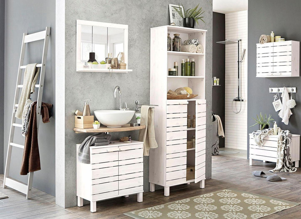 Зеркало настенное 60х50, Джосси, прямоугольное, для ванной, спальни, прихожей, в деревянной раме, белый, Dipriz