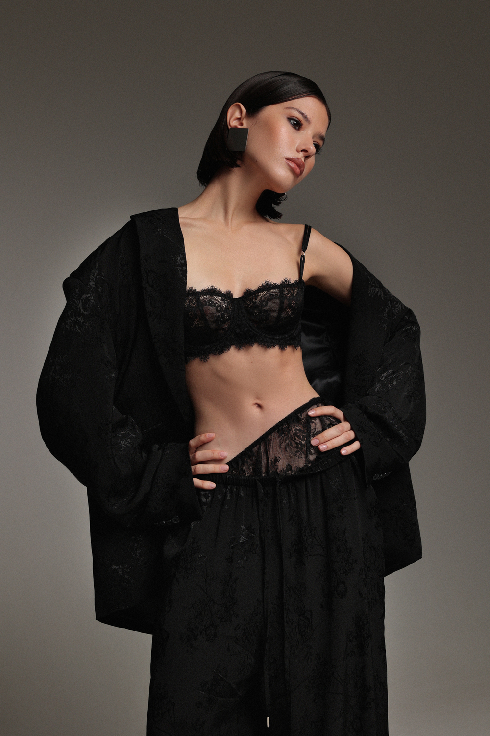 Брюки из жаккарда