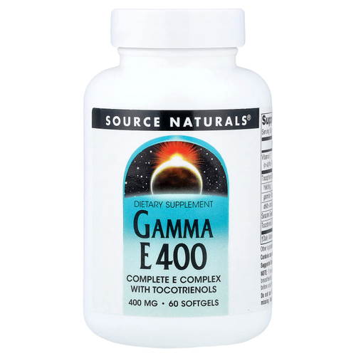 Source Naturals, Gamma E 400, полный комплекс витаминов группы E с токотриенолами, 60 капсул