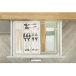 Лоток для столовых приборов раздвижной 37,3*28,7*4,9см светло-серый