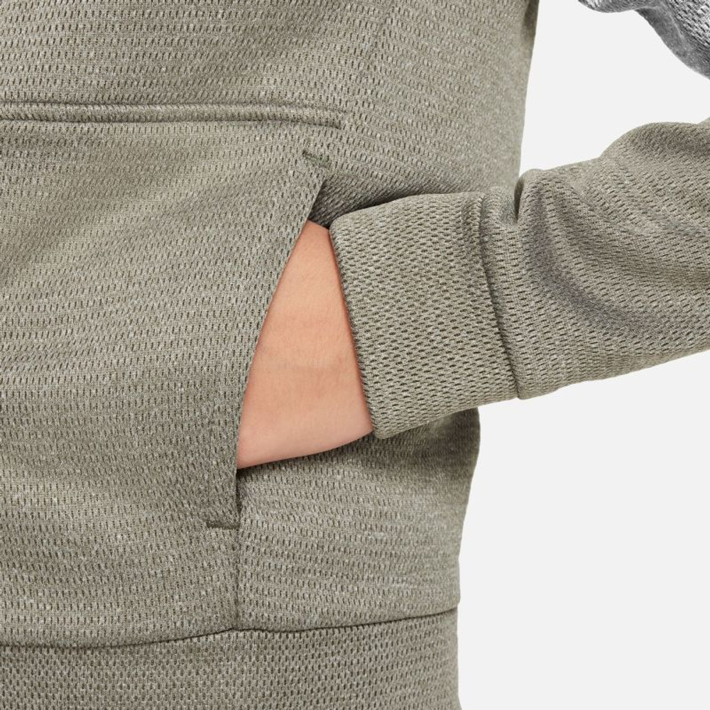 Детская теннисная толстовка Nike Kids Therma-FIT Full-Zip - cargo khaki/white