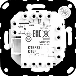 Donel Механизм терморегулятора с внешним датчиком пола, AC230V, 16A, серия DTEF
