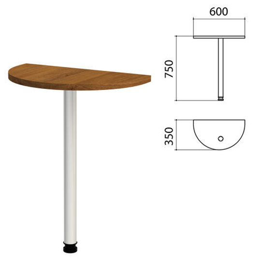Стол приставной полукруг "Этюд", 600х350х750, орех (КОМПЛЕКТ)