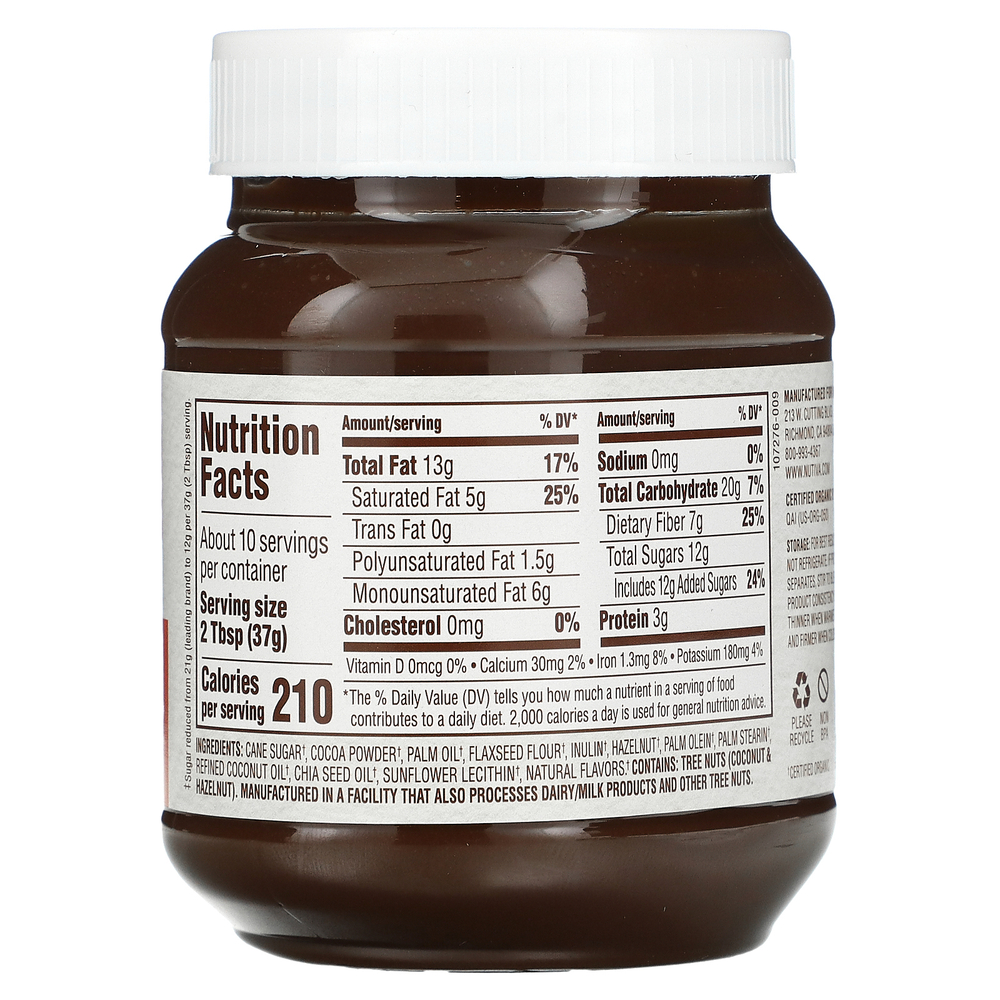 Nutiva, органическая паста с фундуком, классический вкус, 369 г (13 унций)
