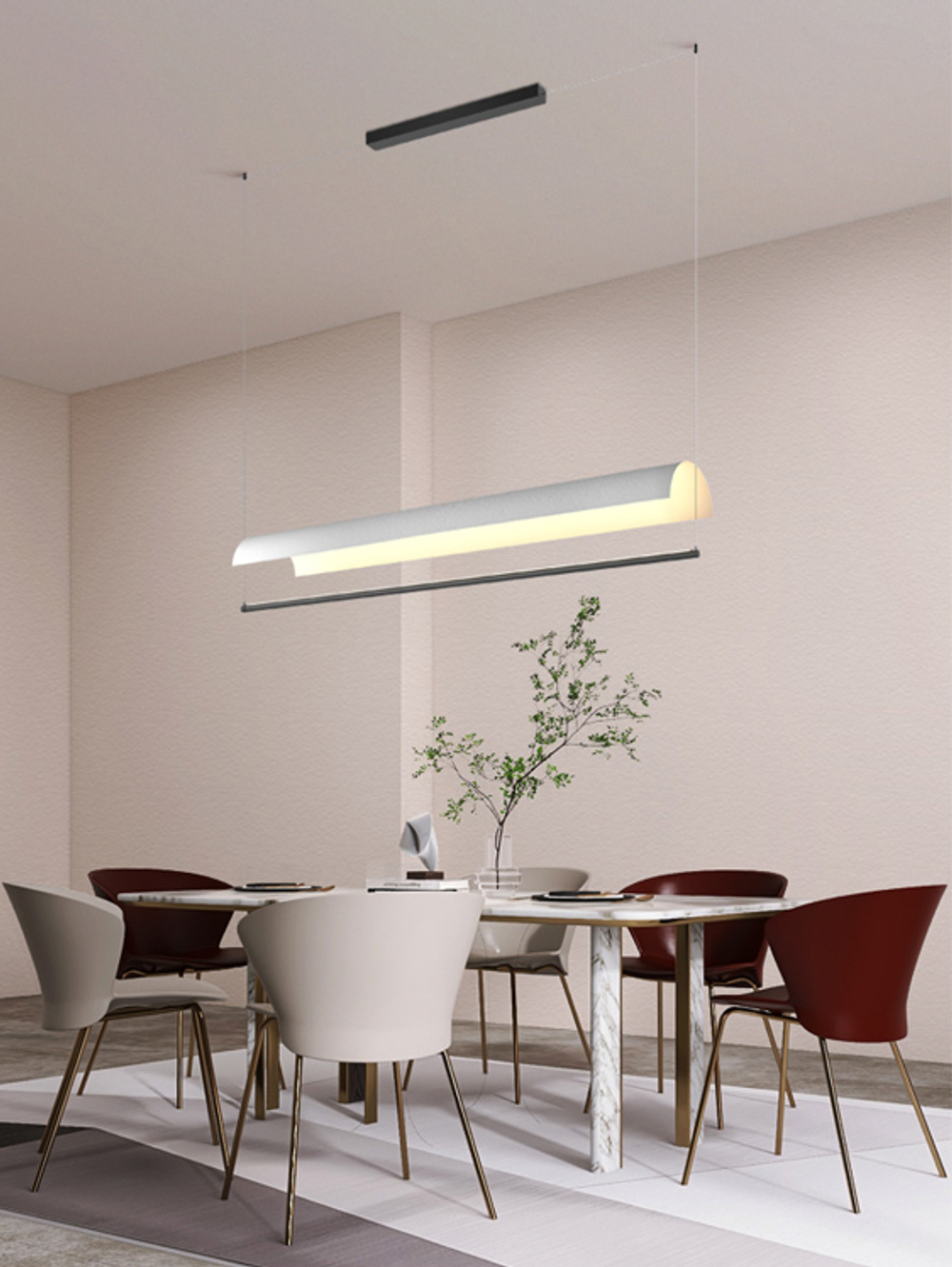 Подвесной дизайнерский светильник Kontur 6438/6436 by Vibia (1 секция)