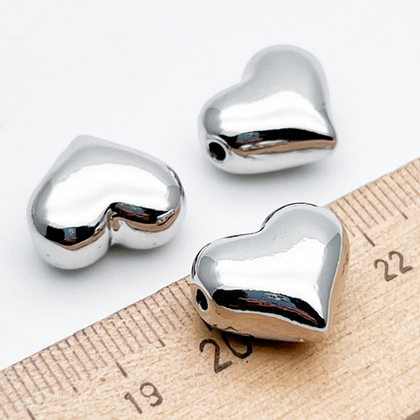 Подвеска Сердце, цвет серебро (родий), размер 16*14 мм, цена за 1 шт