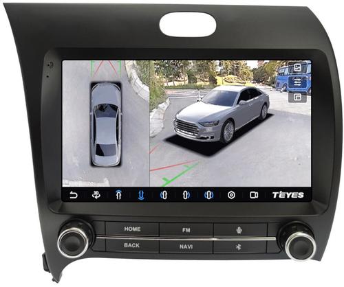Магнитола для KIA Cerato 3 2013-2019 (рамка с крутилками) - Teyes CC3-2K-360 монитор 9.5" 2K QLED на Android 10, Быстрая, CarPlay, 4G SIM-слот, 4 камеры в комплекте