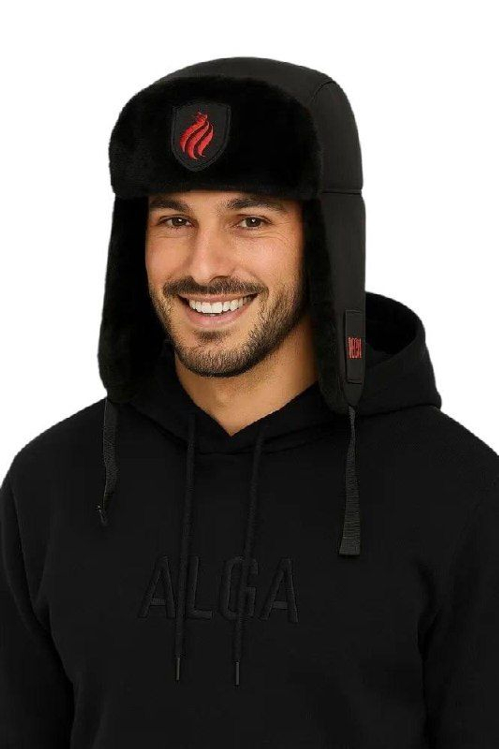 ALGA x Rubin Шапка-ушанка с отделкой из эко-меха