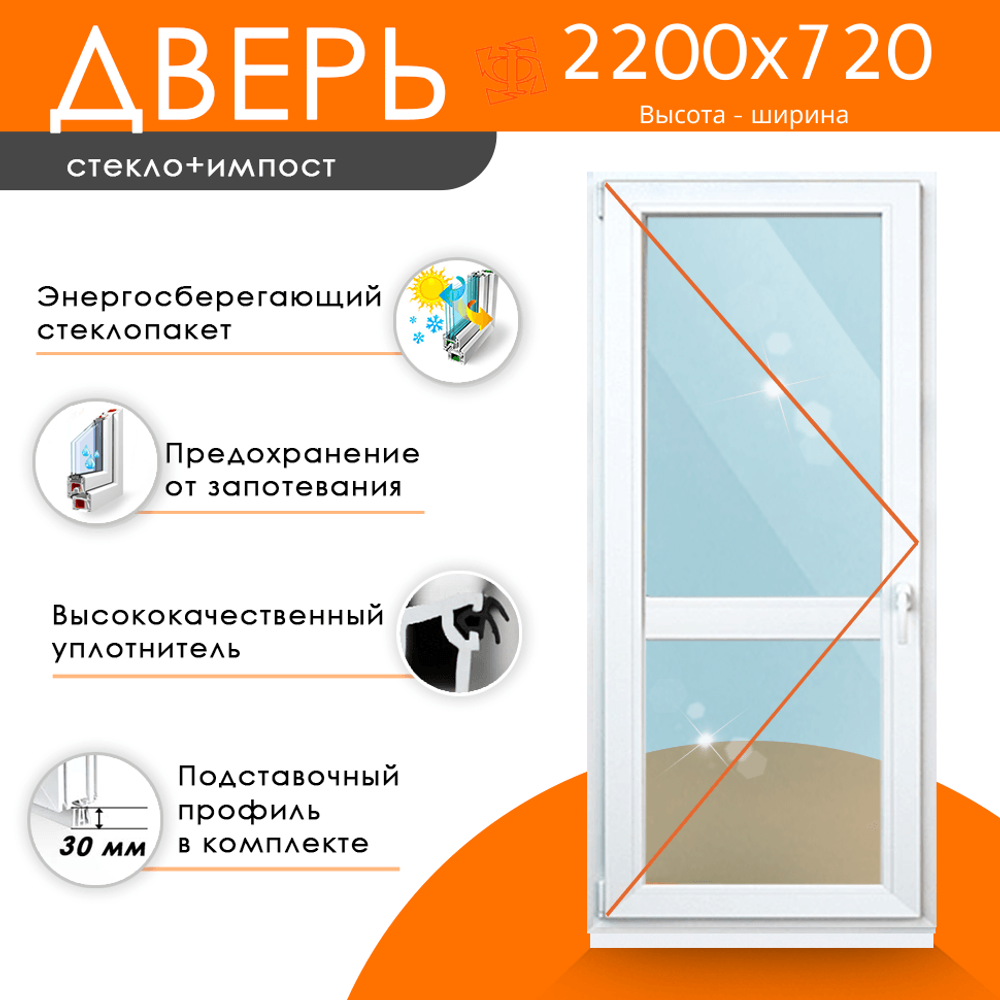 Дверь из ПВХ 2200 х 720