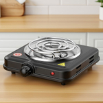 Плитка электрическая HP-02BK, 1000Вт 132мм 1 конфорка спираль, черная