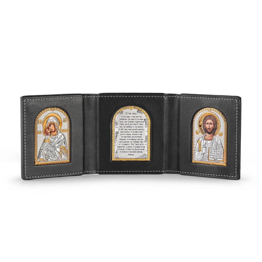 Складень карманный Спаситель Молитва Владимирская 90х255мм