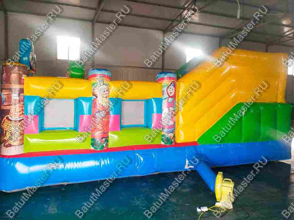 Коммерческий надувной батут "Русские сказки", 6x4x2.5 м.