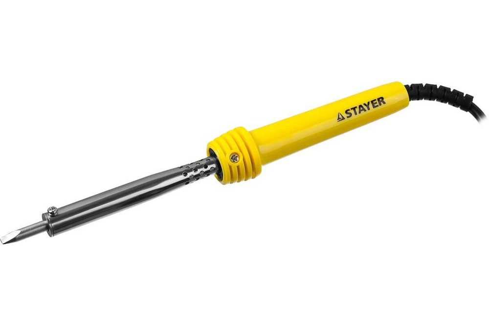 Паяльник Stayer с пластмассовой рукояткой и долговечным жалом MASTER MAXTerm 60Вт клин 55305-60