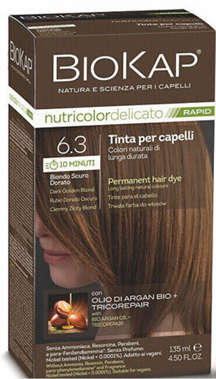 BIOKAP DELICATO RAPID barva na vlasy - 6.30 Tmavá blond zlatá 135 ml
