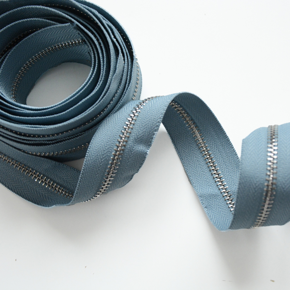 Молния металлическая №5, Серо-голубой, цена за 10 см.