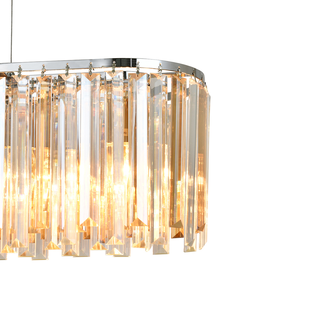 Подвесной светильник 5x40Вт E14, металл/хрусталь, хром