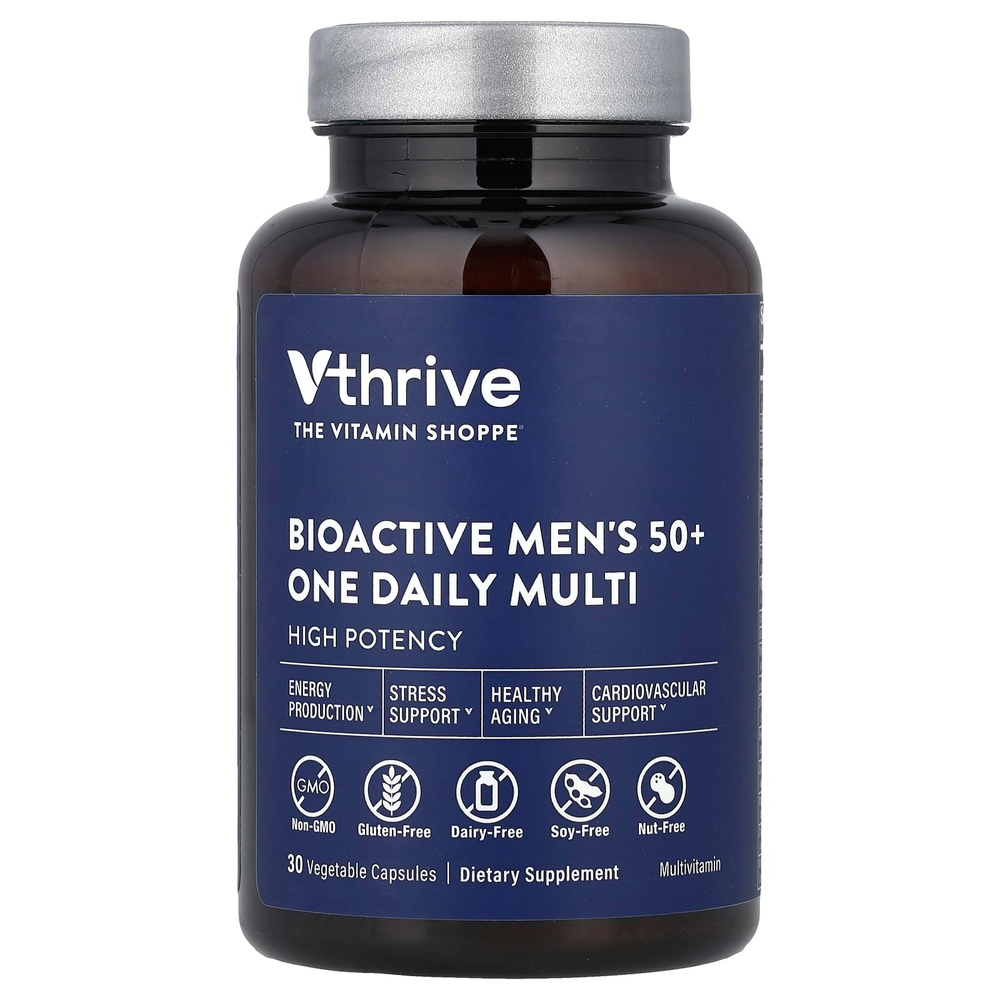 Vthrive, Bioactive Men's 50+ One Daily Multi, 30 растительных капсул