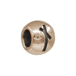 Шарм с руной Наутиз - бусина для браслета из бронзы