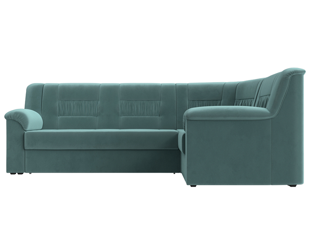 Диван угловой Карелия правый угол, Бирюзовый, Велюр, 113341