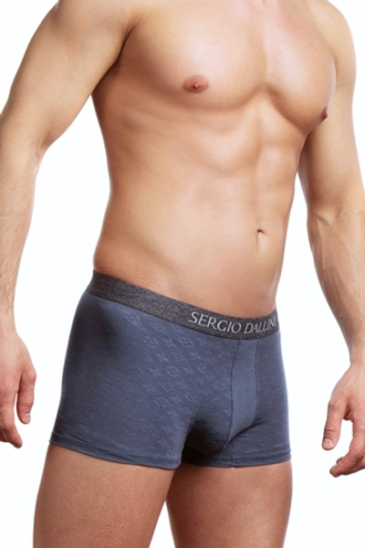 Классические боксеры из ажурного рибана (Размер: M) (Цвет: темно-синий)