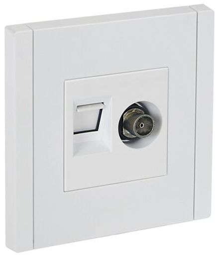 Розетка 2-м TV+RJ45 кат.5E FORTE&PIANO FP236 бел. IEK FP-AK20-1-K01