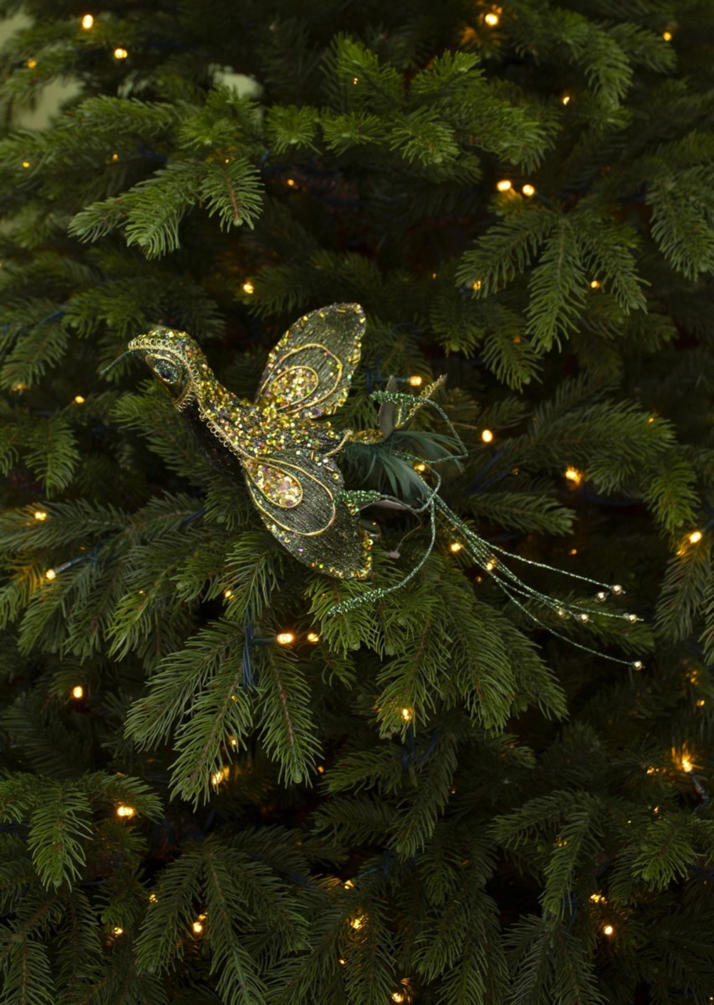 Птица на клипсе 21х36см House of Seasons зеленая/розовая в ассортименте 2 вида