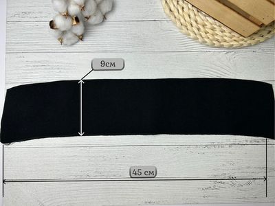 Воротник для поло ЧЕРНЫЙ 45*9