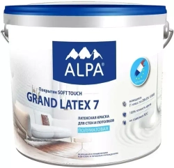 Краска Alpa Grand Latex 7 латексная для стен и потолков 5л