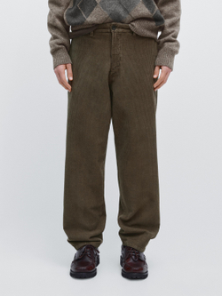 Massimo Dutti Прямые вельветовые брюки, коричневый