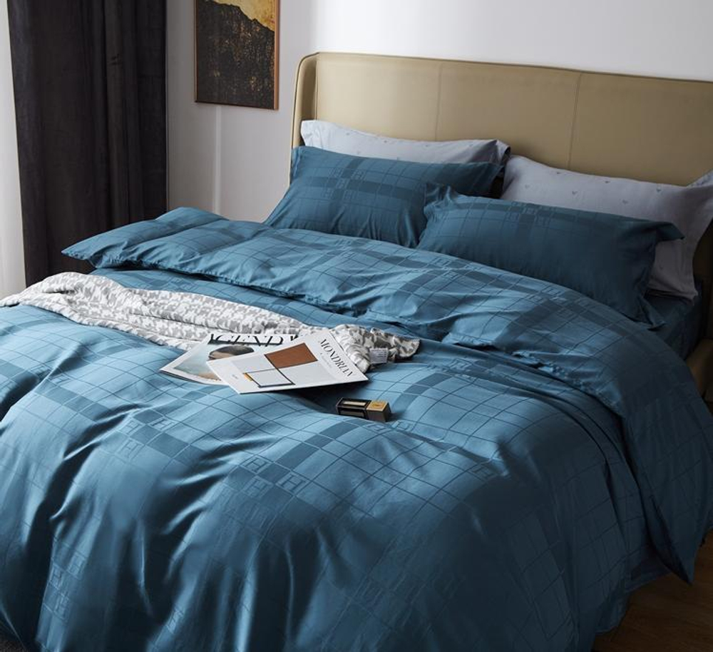 ZEPHYR HOME КПБ Семейный (2 пододеяльника) Египетский хлопок Синий