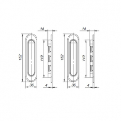 Ручка для раздвижных дверей SH.SL152.010 (Soft LINE SL-010) SG матовое золото