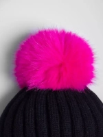Шапка для девочки зимняя вязаная с помпоном