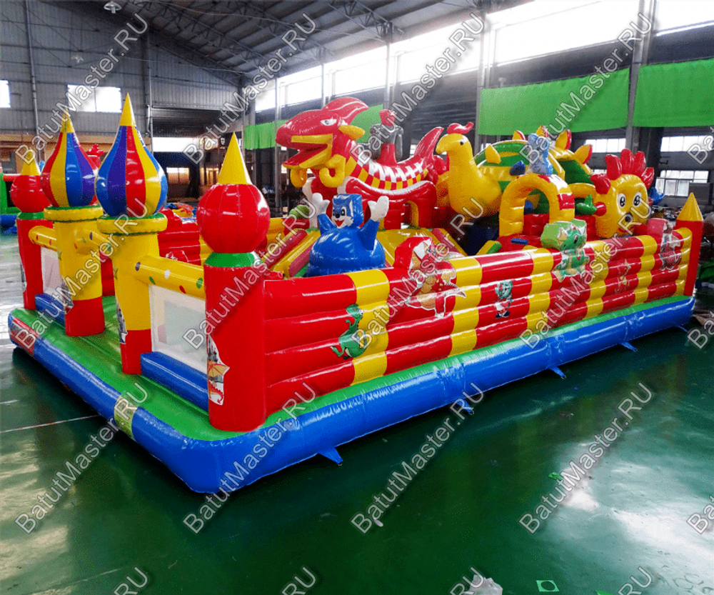 Недорогой батут "Красный дракон" 10*7*3.5 м