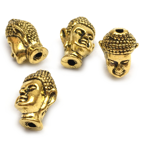 Бусины "Голова Будды" 13х9 мм, под золото