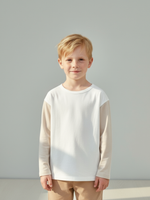 Лонгслив детский MIX молочный/бежевый