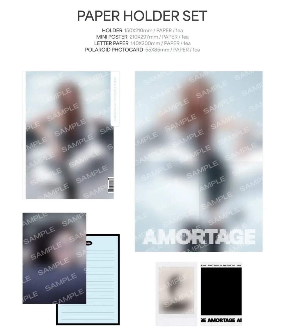 Набор JISOO - AMORTAGE [PHOTOBOOK PAPER HOLDER STICKER SET]