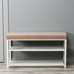 Банкетка "Торонто 33С", цвет каркаса белый, цвет сиденья бежевый ширина 88,5см, глубина 30 см, высота 49 см