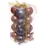 Набор шаров «Волшебный вальс» 5 см (16 предметов), графит/роз.золото