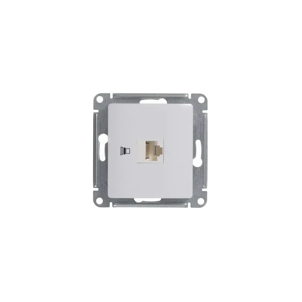 GLOSSA РОЗЕТКА компьютерная RJ45 кат. 5e, механизм, БЕЛЫЙ