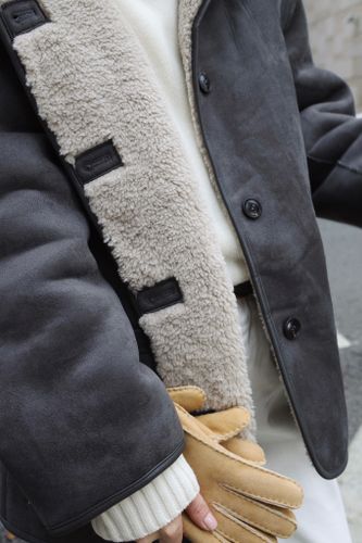 Двусторонняя графитовая дубленка