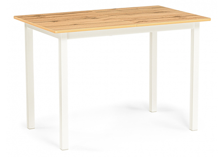 Стол деревянный Woodville Аркон 110(130)х68х75 дуб вотан, белый, ножки белые