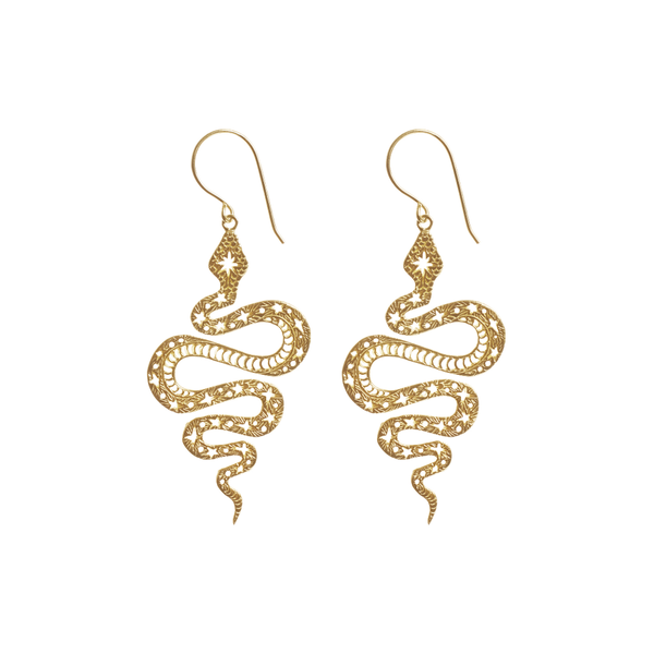 Серьги «Змея» со звёздочками, большие