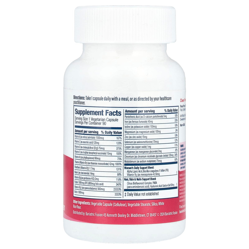 Bariatric Fusion, Мультивитамины с железом для женщин, 90 капсул